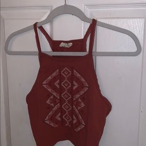 Burnt Orange crop top with design